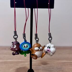 Four Small Nintendo Super Mario Bros. Tomy Dangler Charms